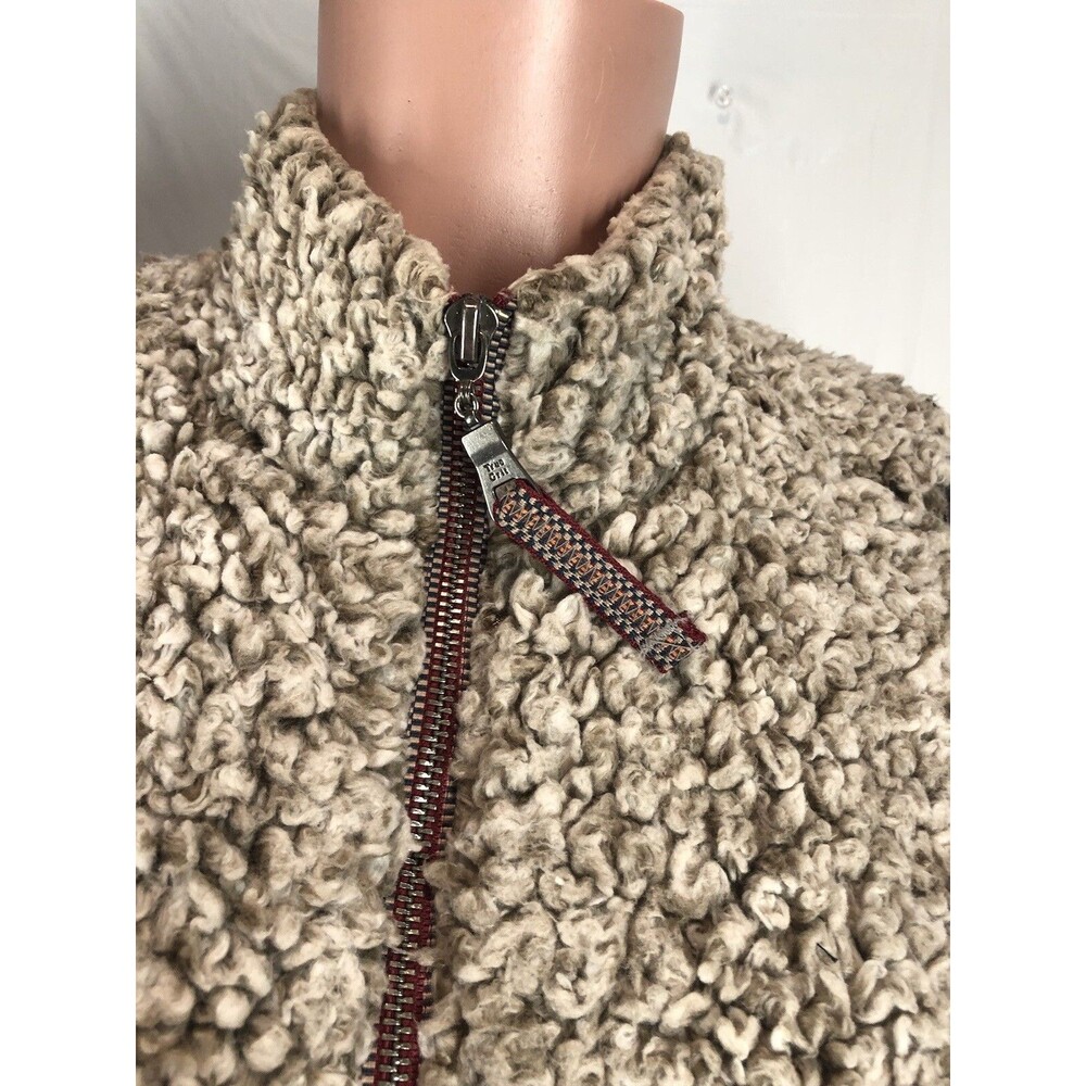 TRUE GRIT Women Vest X-Small  Brown Tipped Double Plush Zip & Pockets - Picture 10 of 13